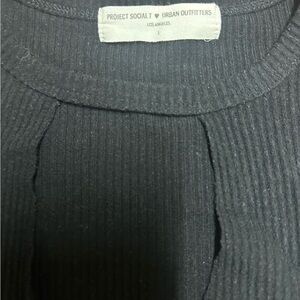 Urban Outfitters Charcoal Crewneck Sweater with Ribbed Detailing